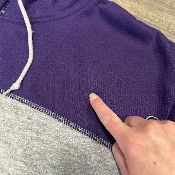 Vintage 90s BACKROAD BLUES Sweatshirt Mock Neck Men Size Large Striped‎ - Picture 7 of 10